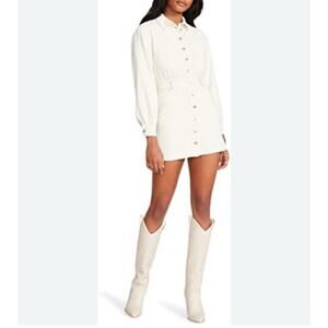 Steve Madden L21001 Womens Cream Krisha Cotton Utility Dress SZ 12 NWT BRAND NEW